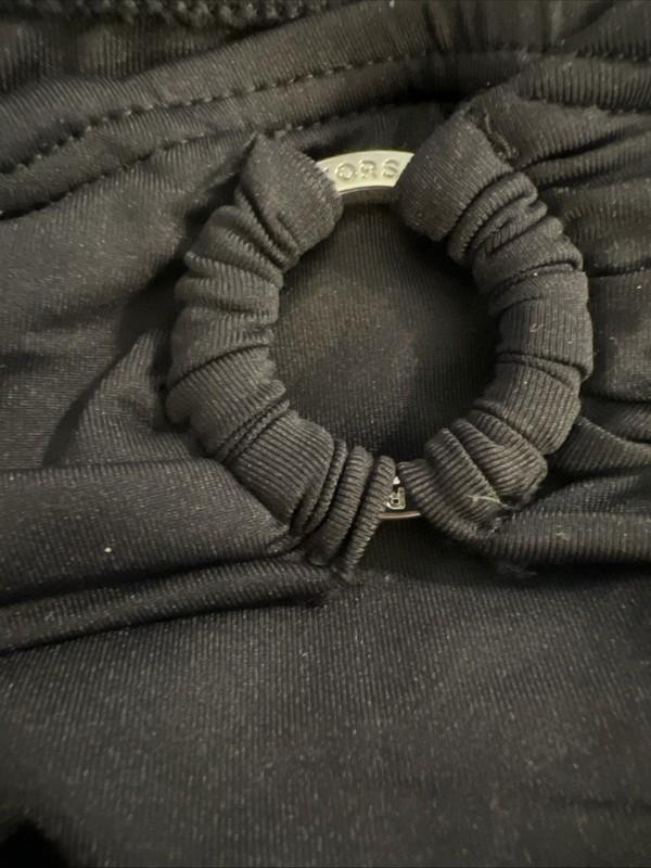 Michael Kors Women's Black Stretch Logo-Ring Bikini Swim Bottom Size Small $56