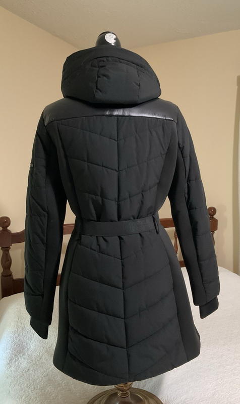 MICHAEL KORS Women's Sz M Black Quilted W/Hood Winter Coat
