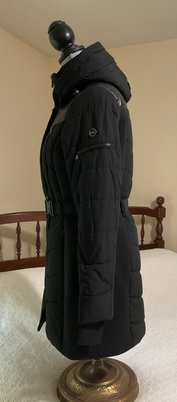 MICHAEL KORS Women's Sz M Black Quilted W/Hood Winter Coat