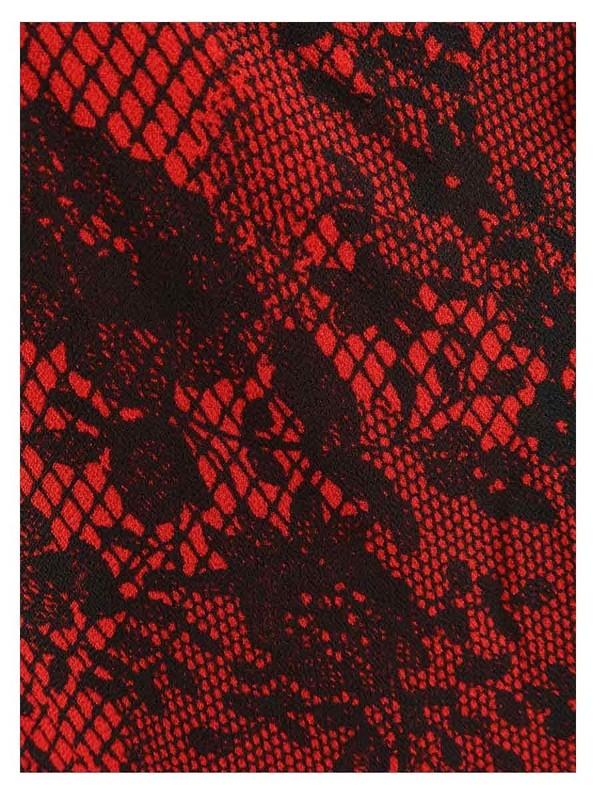MICHAEL Michael Kors Women's Lace-Print Jumpsuit (M Red Currant)