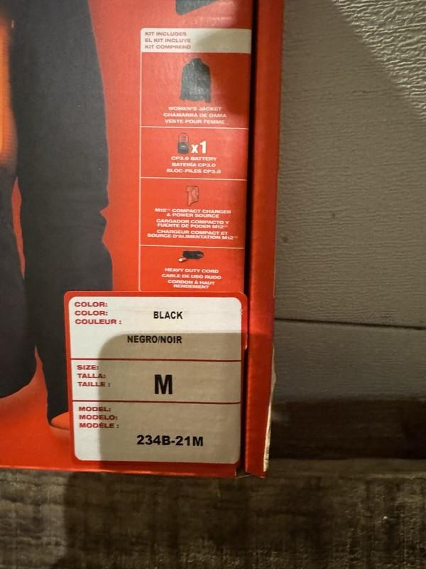 Milwaukee Heated Womens Black Jacket Medium M Battery Charger