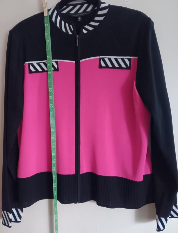 Ming Wang Women Size L Knit Zip Up Jacket Sweater