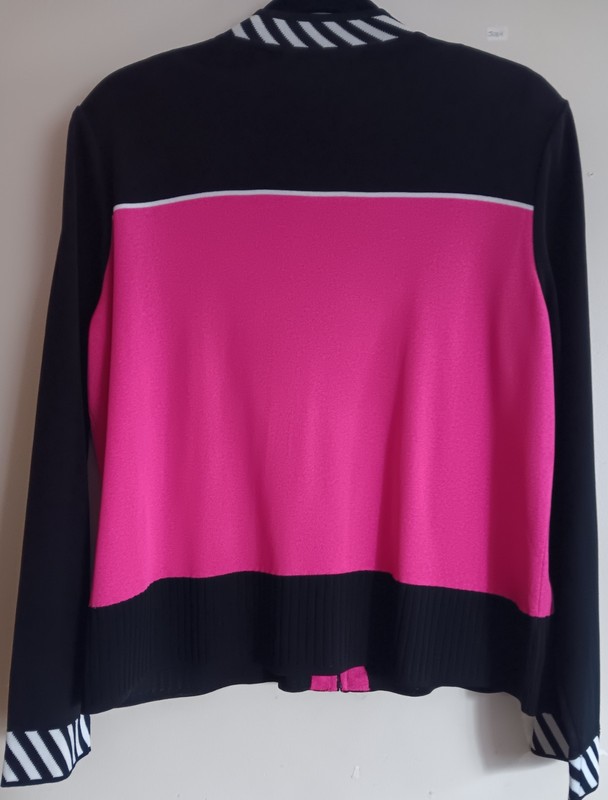 Ming Wang Women Size L Knit Zip Up Jacket Sweater