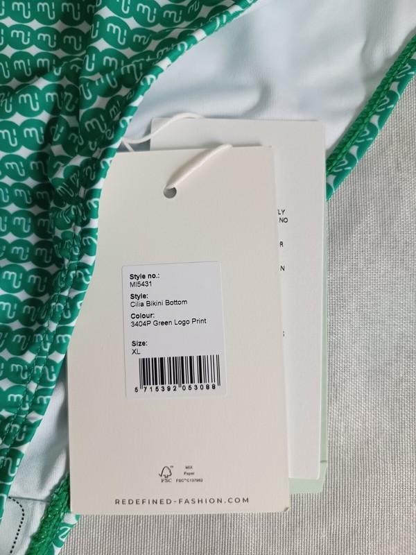 Minus Bikini Bottoms Women’s XL Green Logo Print Swimwear NWT