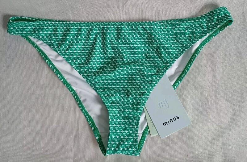Minus Bikini Bottoms Women’s XL Green Logo Print Swimwear NWT