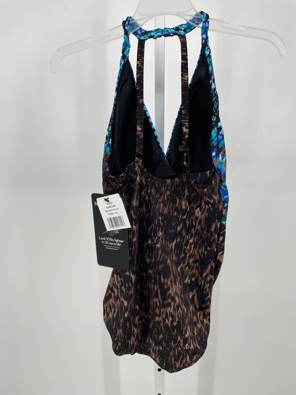 Miraclesuit Womens Untamed Wrapsody One Piece Swimsuit 12 Brown Multi 6552249