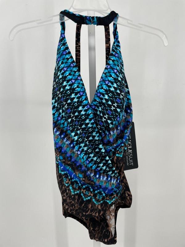 Miraclesuit Womens Untamed Wrapsody One Piece Swimsuit 12 Brown Multi 6552249