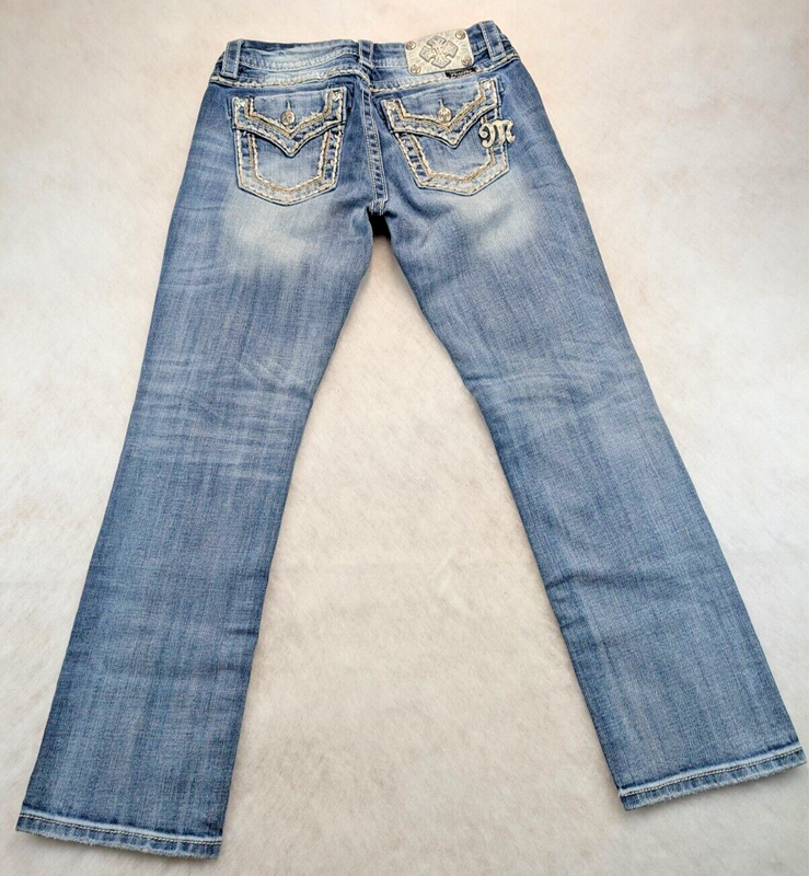 Miss Me Jean Pants Style JE8021ET2N Easy Straight Women's 27 Jeans Distressed