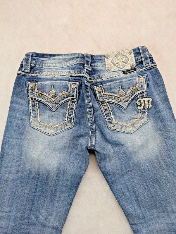 Miss Me Jean Pants Style JE8021ET2N Easy Straight Women's 27 Jeans Distressed