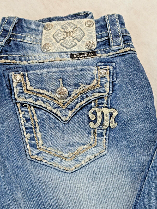 Miss Me Jean Pants Style JE8021ET2N Easy Straight Women's 27 Jeans Distressed