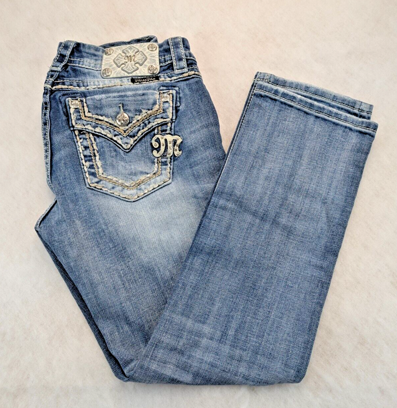Miss Me Jean Pants Style JE8021ET2N Easy Straight Women's 27 Jeans Distressed