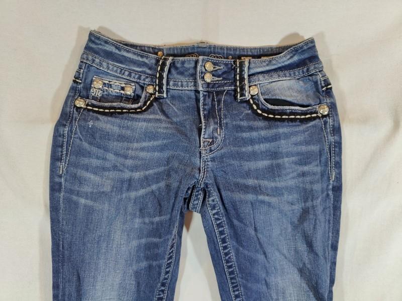 Miss Me Jeans Women's 29 Boot Cut Angel Wing Pockets Western Cowgirl Denim Blue