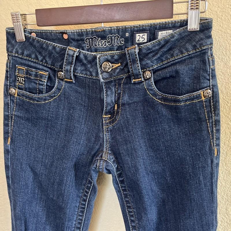 Miss Me Women's Jeans Mid Rise Skinny 25x29.5 Button Flap Pocket