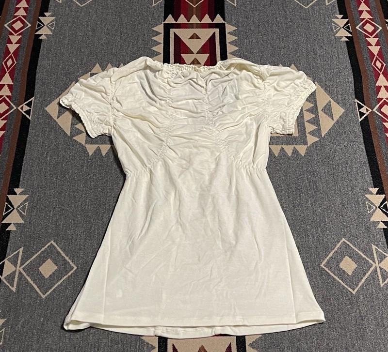 Miss Sixty Women’s Cream Ruched Puff Sleeve Top NWT Size S T44