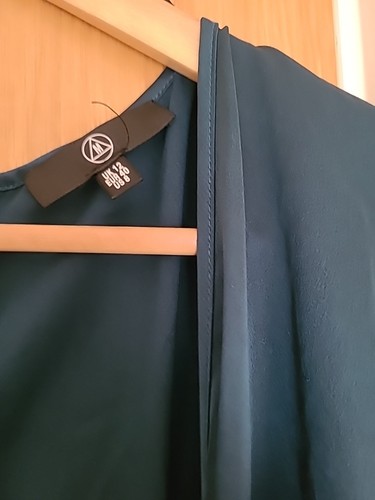 Missguided Green Satin Wide Leg Jumpsuit Size 12 Barely Worn