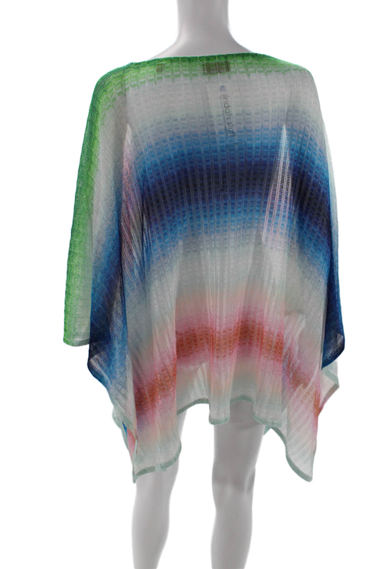 Missoni Mare Womens Scoop Neck Open Knit Cover Up Blue Pink Size Medium
