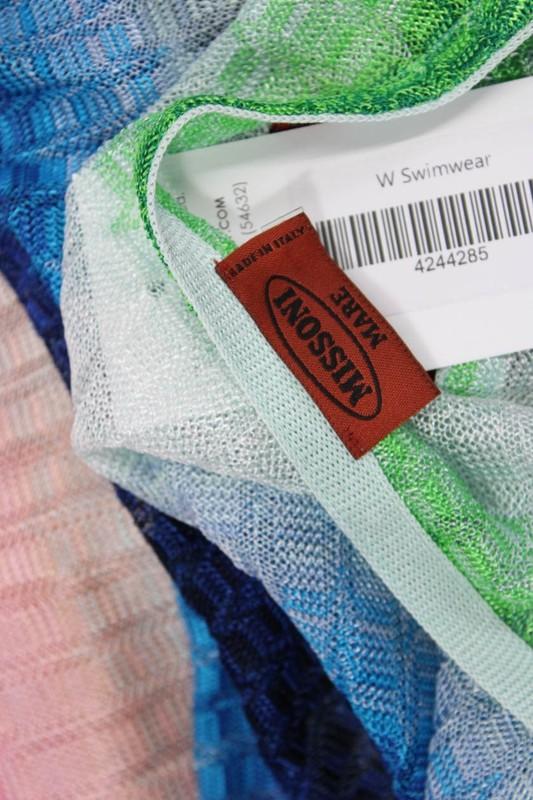 Missoni Mare Womens Scoop Neck Open Knit Cover Up Blue Pink Size Medium