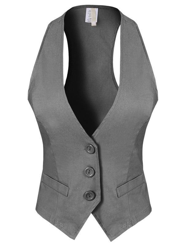 MixMatchy Dressy Casual Versatile Racerback Vest Tuxedo Suit Waistcoat