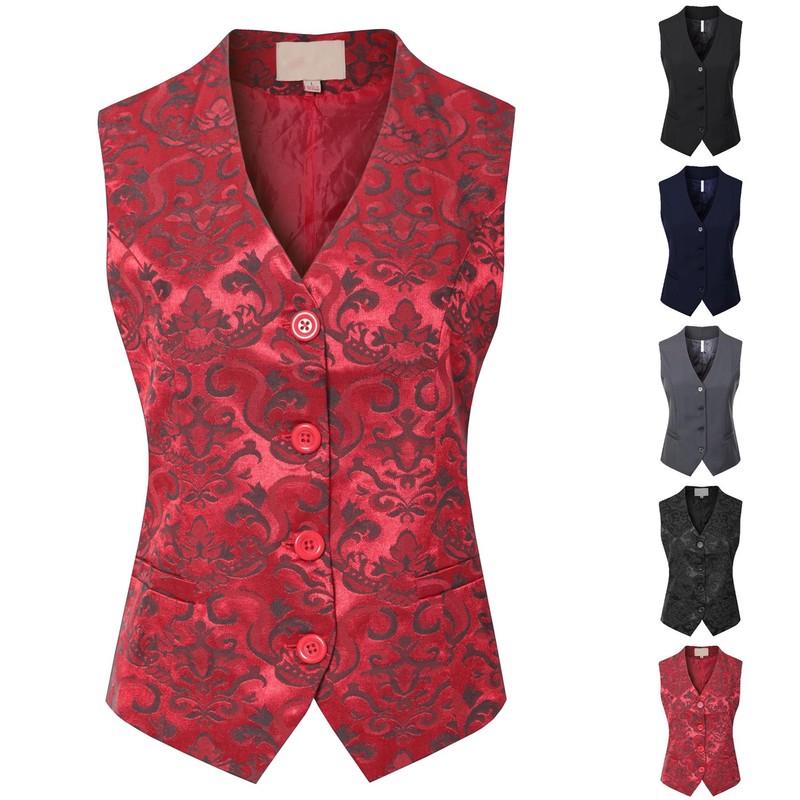 MixMatchy Fully Lined 4 Button V-Neck Economy Dressy Suit Vest Waistcoat
