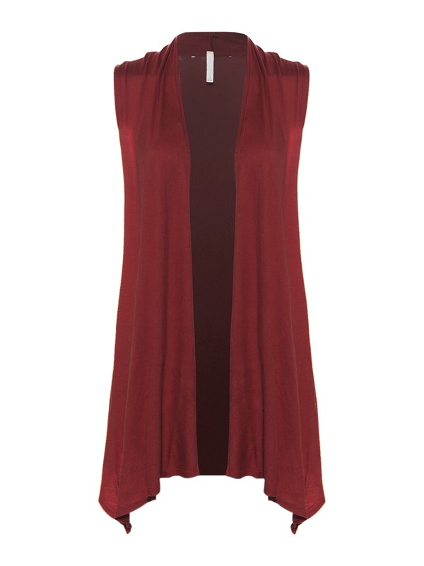 MixMatchy Lightweight Sleeveless Draped Open Front Cardigan Vest