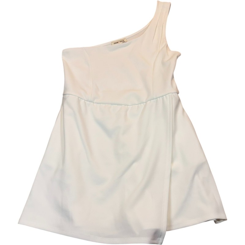Moa Moa Women's Size Medium Solid Ivory One Shoulder A-Line Wrap Romper - NEW