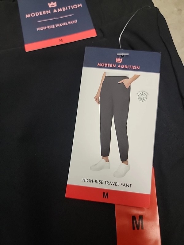 Modern Ambition Women's High Rise Travel Pants Black Size M