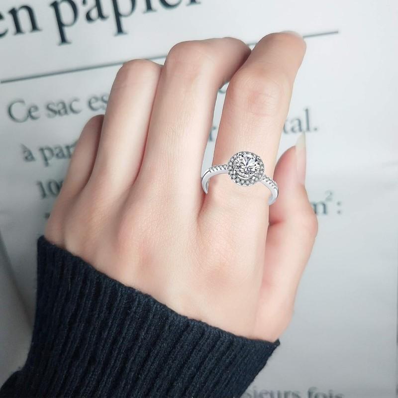 Moissanite Adjustable Engagement Ring Promise Eternity Ring For