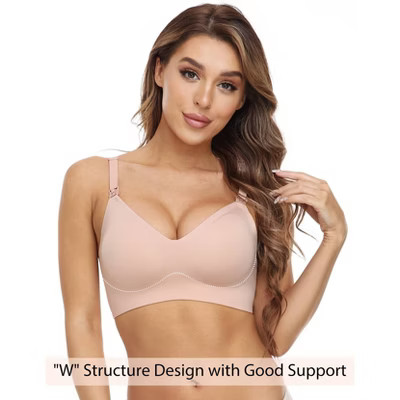 Momcozy Hands-Free Pumping Bra - Beige - XL