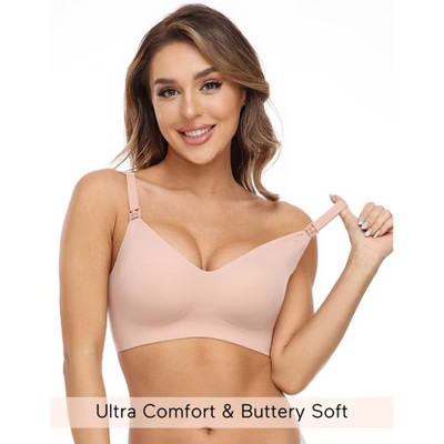Momcozy Hands-Free Pumping Bra - Beige - XL