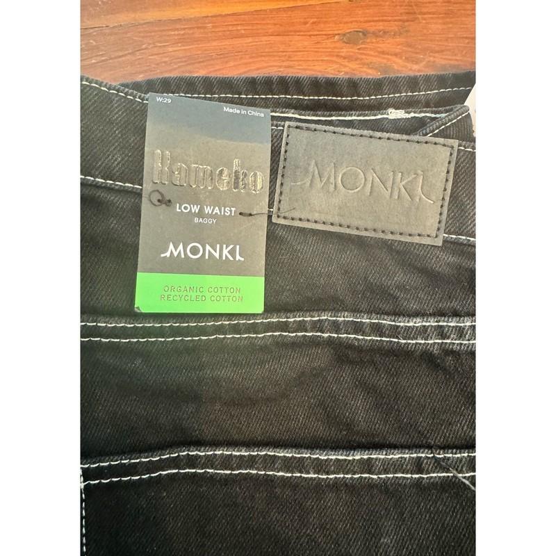 MONKI LOW WAIST BAGGY BLACK UTILITY JEANS 29 NWT