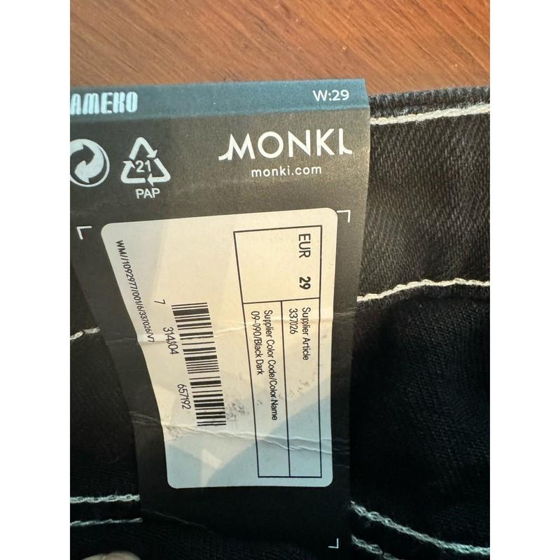 MONKI LOW WAIST BAGGY BLACK UTILITY JEANS 29 NWT