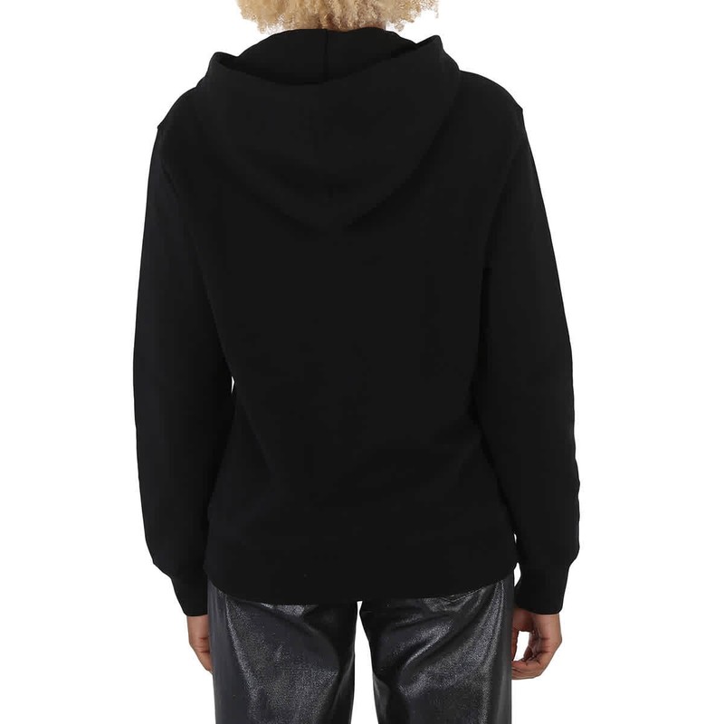 Moschino Black Cotton Burger Logo Print Hoodie Brand Size 36 (US Size 2)