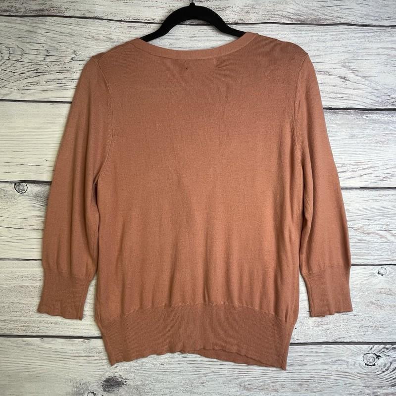 Mossimo Peach Orange Color Sweater Women’s Size Large 3/4 Sleeves Button Up NWT