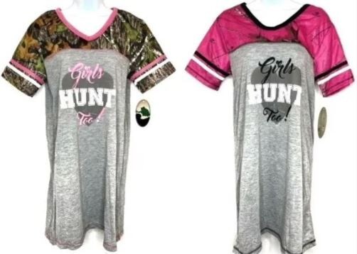Mossy Oak Women’s Night Shirts - Choose Pink or Camo Design
