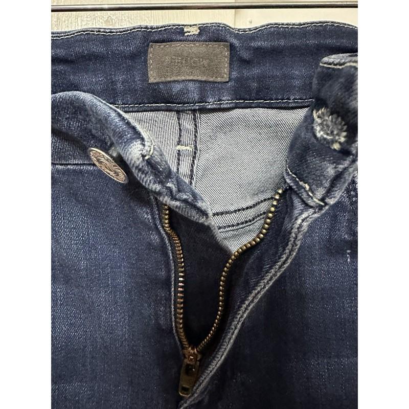 MOTHER High Waisted Looker Ankle Fray Jeans Stretch Minimalist Dark Wash Size 26