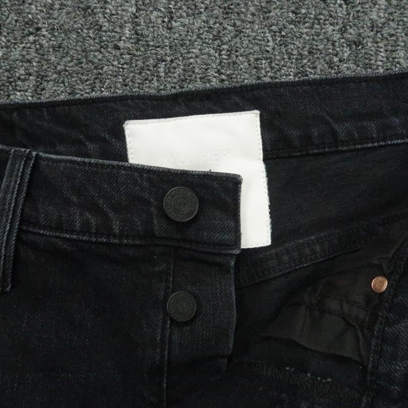 Mother Jeans Womens 31 Black The Tomcat Lies Superior Five Pocket Button Fly