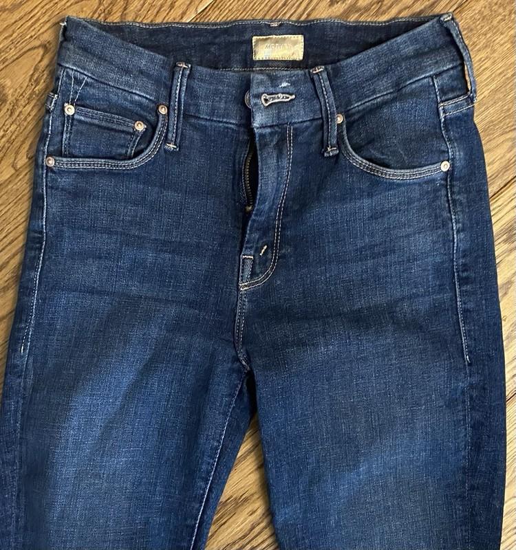 Mother Looker Ankle Fray Womens Size 24 (24x26) Girl Crush Jeans Stretch Denim