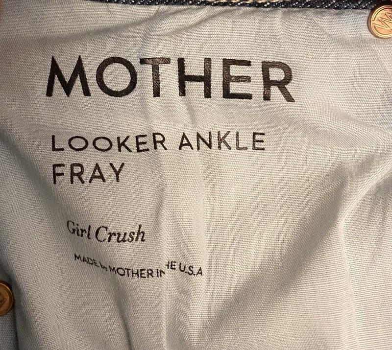 Mother Looker Ankle Fray Womens Size 24 (24x26) Girl Crush Jeans Stretch Denim