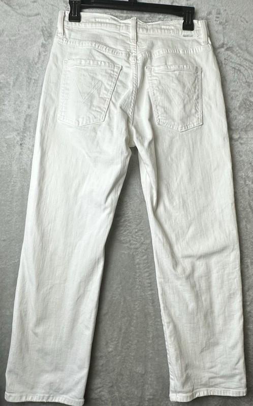 Mother The Ditcher Crop Jeans Totally Innocent Creamy White Denim 25 Button Fly