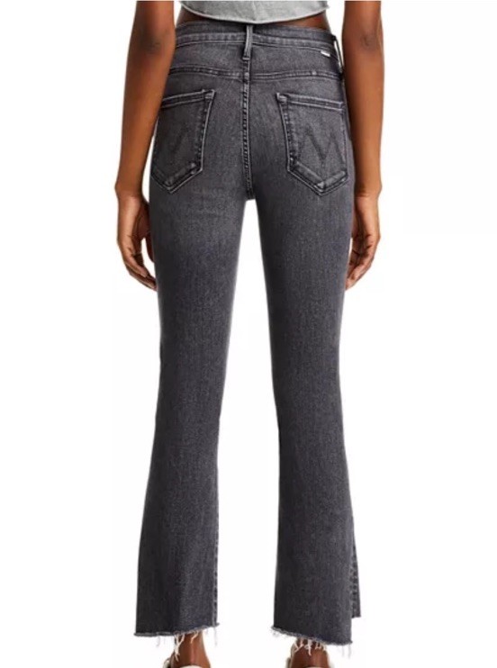 MOTHER The Insider High Rise Crop Step Fray Bootcut Jeans In Up In Smoke Size 25