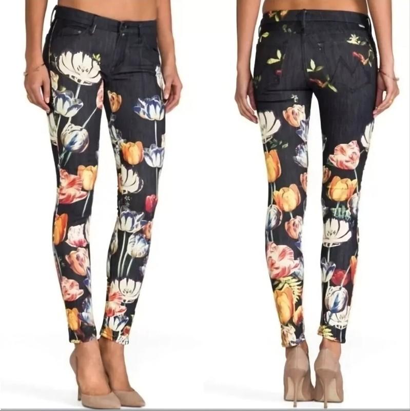 Mother The Looker Jeans He Kissed Me Between the Gardenias & Daisies Womens 25