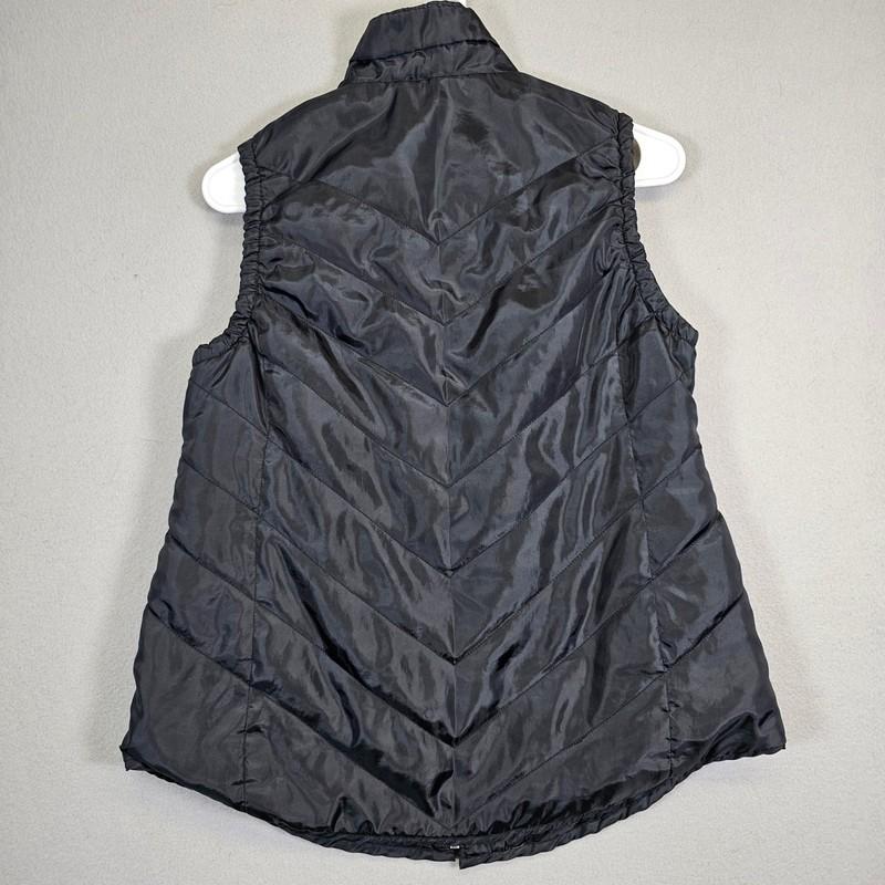 Motherhood Maternity Puffer Vest Black Quilted Full Zip Sleeveless Small S