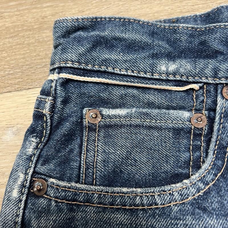 Moussy Vintage Howa Size 26x30 High Rise Denim Jeans Distressed Japan Blue NWOT