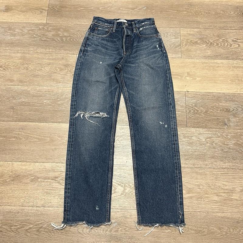 Moussy Vintage Howa Size 26x30 High Rise Denim Jeans Distressed Japan Blue NWOT