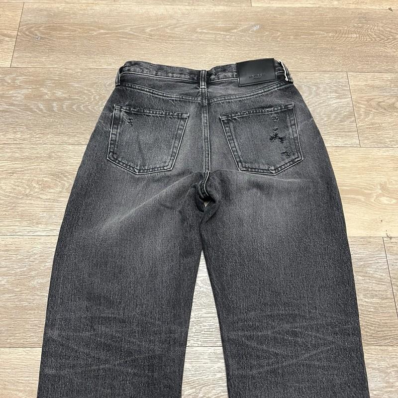 Moussy Vintage Howa Size 26x31 High Rise Denim Jeans Distressed Japan Black NWOT