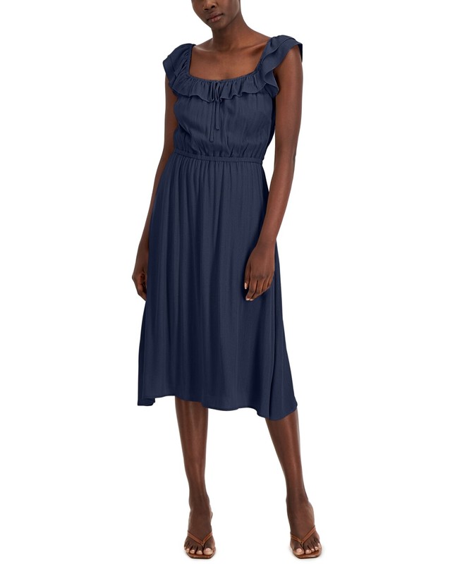 MSRP $100 Inc International Concepts Womens Midi Blue Dress Size Medium