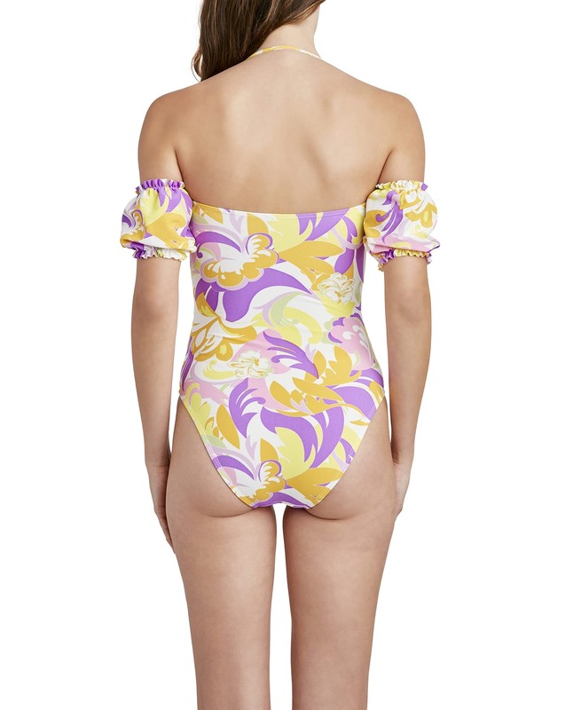 MSRP $114 Bcbgeneration One Piece Off Shoulder Tummy Control Multicolor Size XL