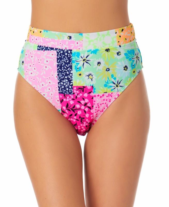 MSRP $20 California Waves Juniors High-Waist Bikini Swim Bottoms Size Small
