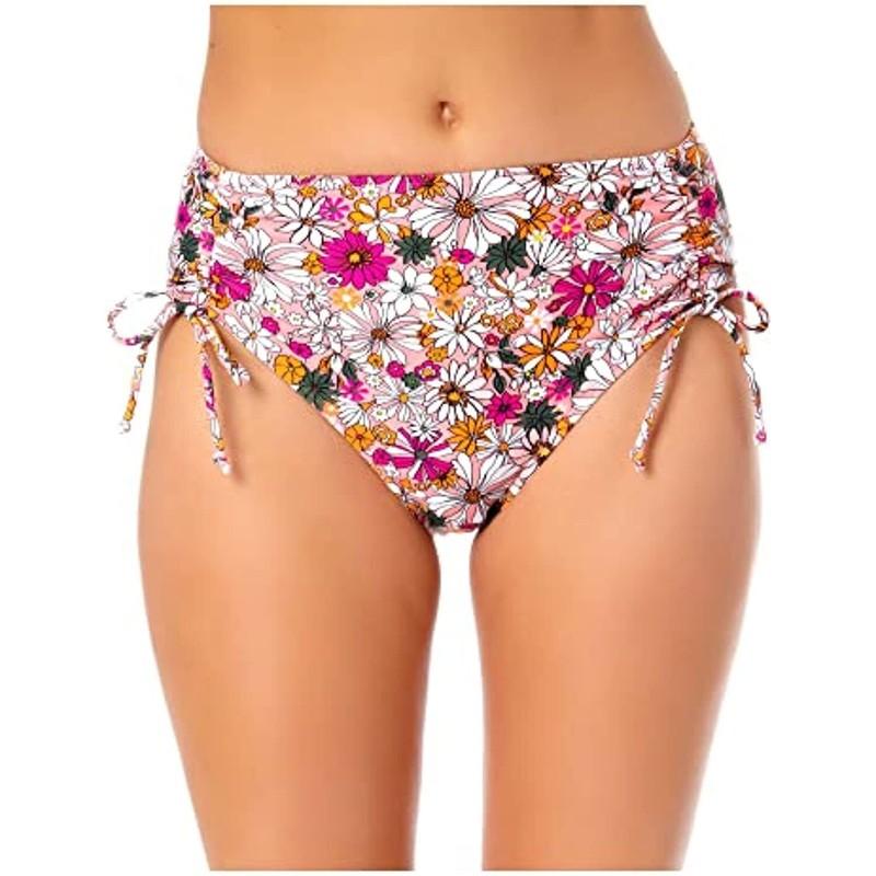 MSRP $20 California Waves Juniors High Waist Hipster Bikini Bottoms Size Small