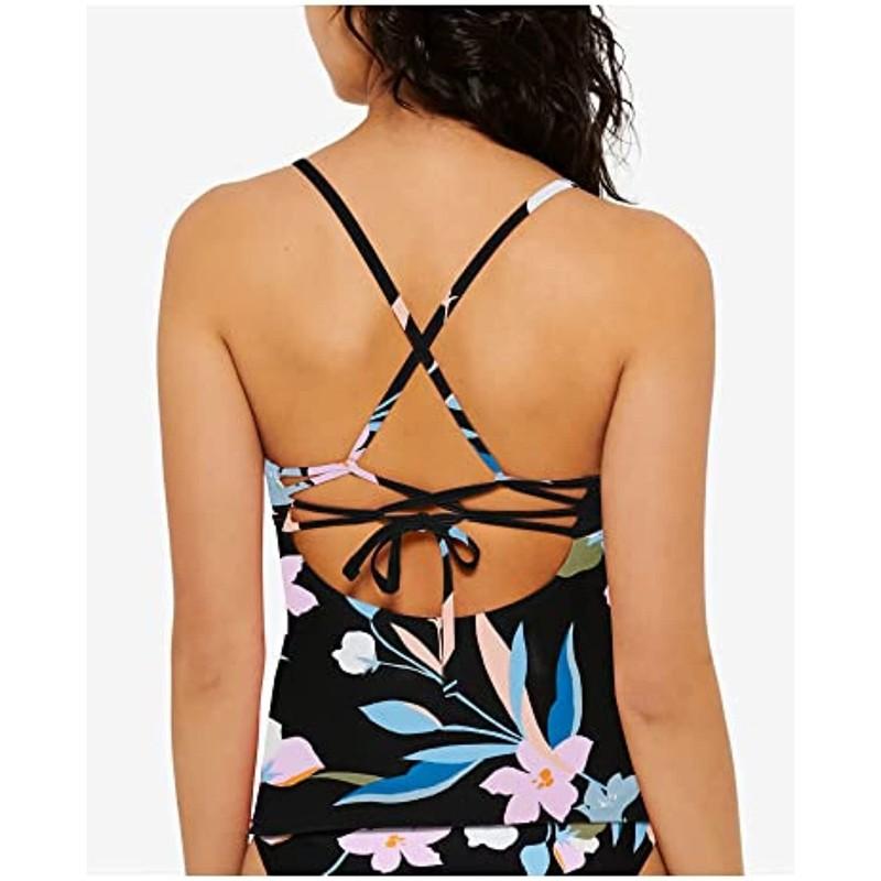 MSRP $30 Hula Honey Swim Large Junior Padded Floral Takini Top Size Large